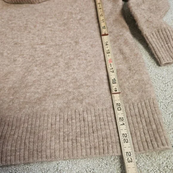 Aritzia Wilfred Free Women's Alpaca Wool Blend Beige Cowl Neck Sweater SZ Small - Picture 12 of 13